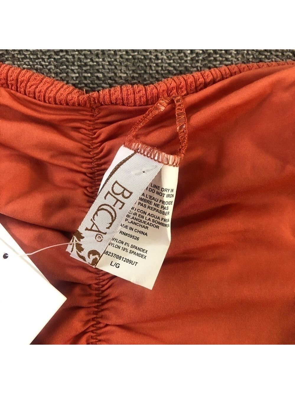 WOMEN’S BECCA Beccaswim Pucker Up Tie Side Swim Bottom Swimwear L Ginger - Picture 15 of 16